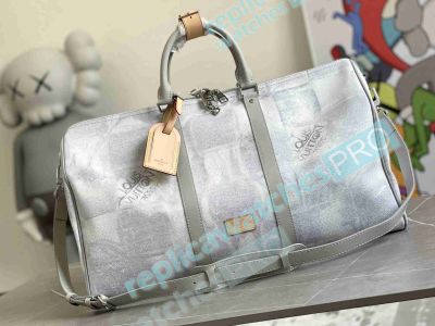 Top Quality Replica L---V Keepall Bandoulière 50 GreyTravel Handbag 